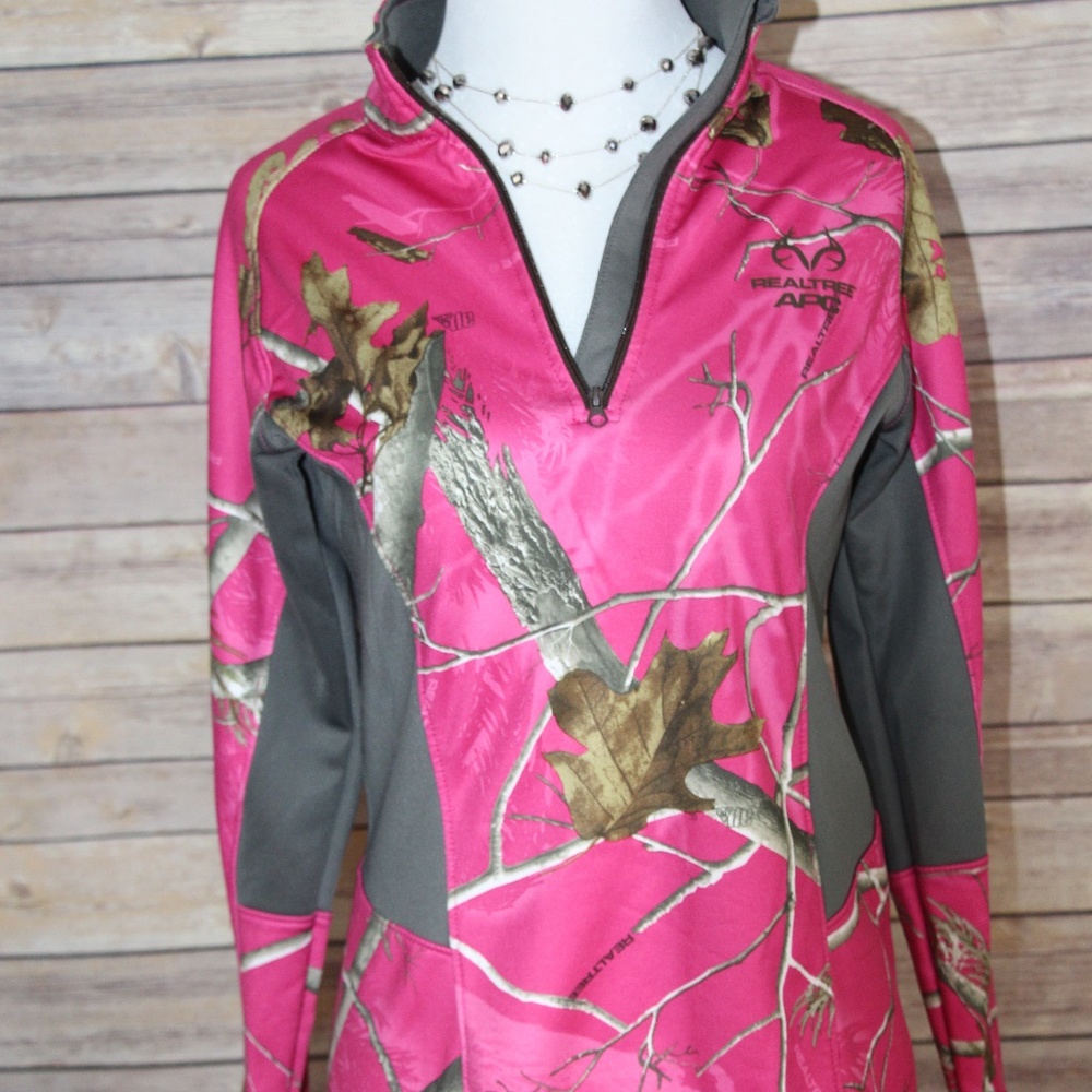 REALTREE Pink Camouflage Half-Zip Athletic Jacket